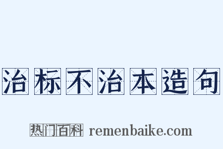 治标不治本造句是什么意思的图片
